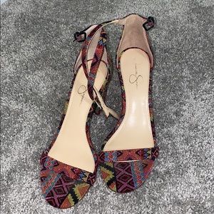 Jessica Simpson tribal print sandals (USED)